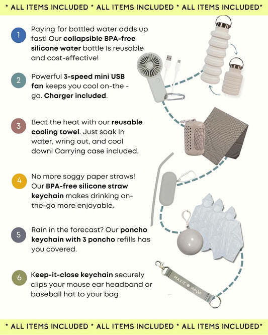 10-Piece Theme Park + Water Park Essentials Kit